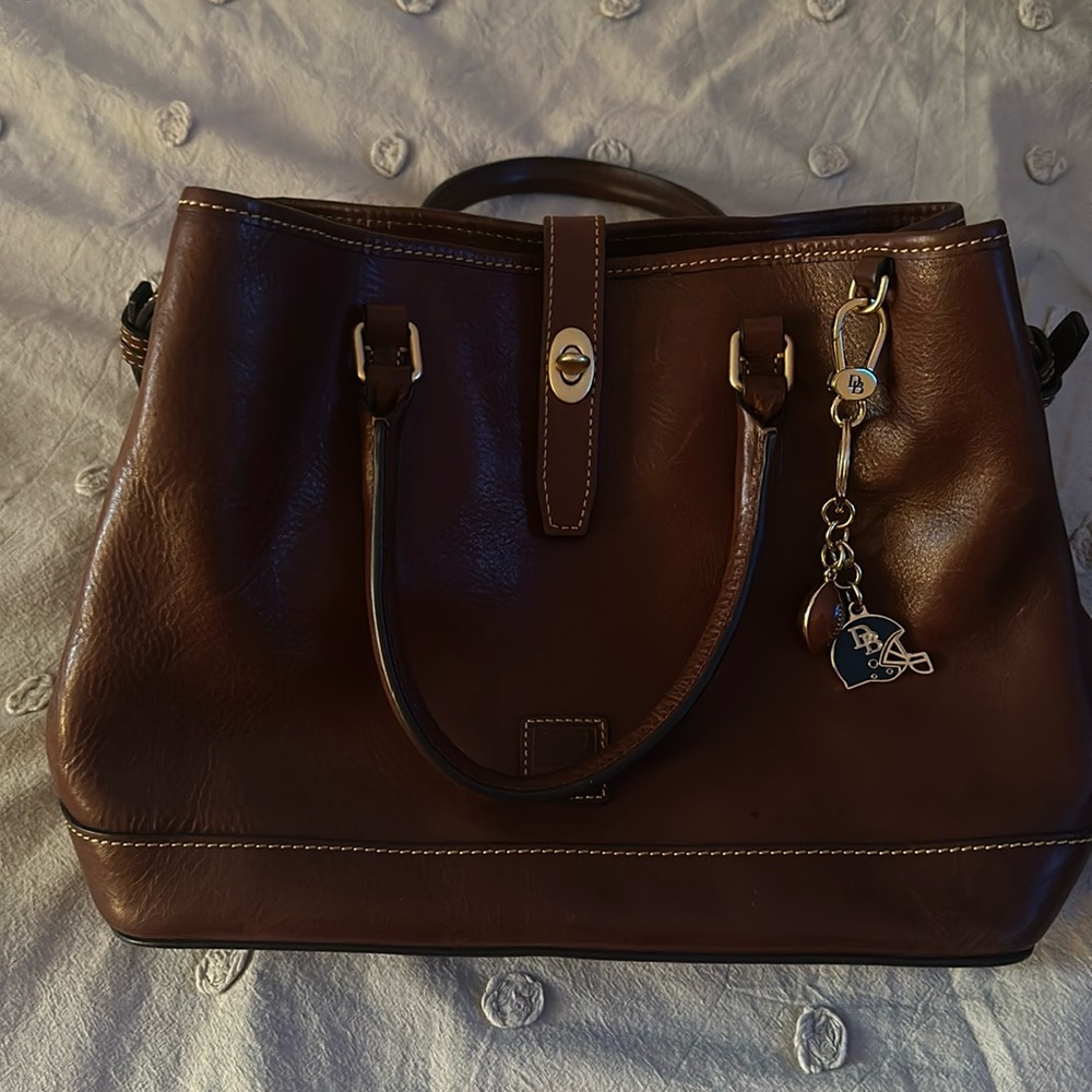 DOONEY & BOURKE FLORENTINE BROWN LEATHER PERRY SATCHEL BAG